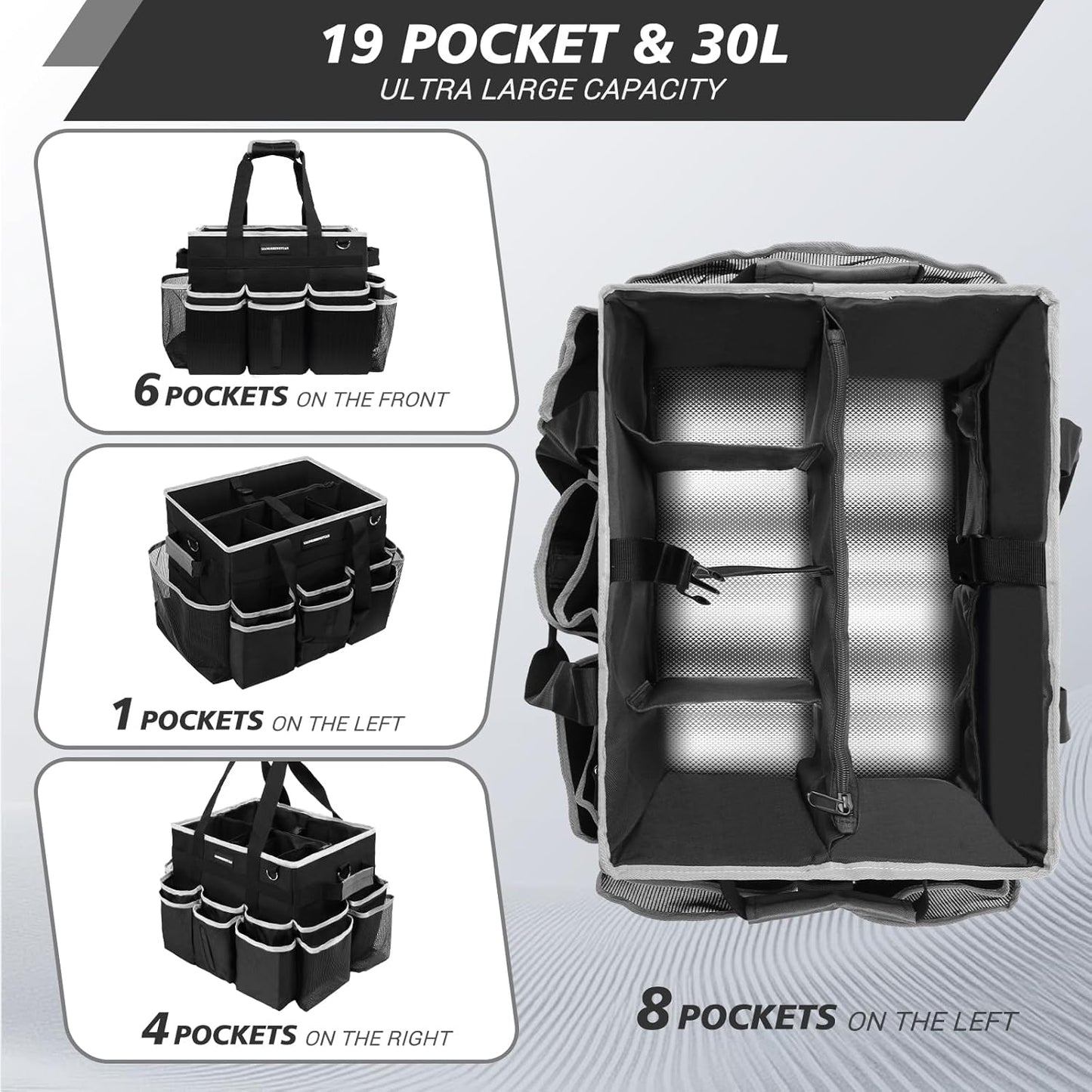 Bolsa rodante limpieza con carro desmontable resistente agua