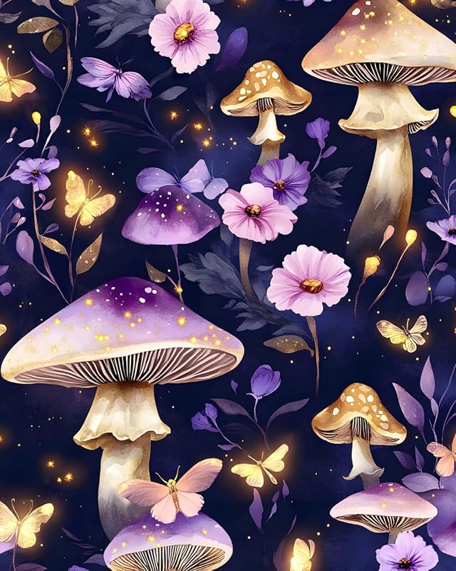 Papel tapiz bohemio floral morado autoadhesivo