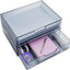 Cajones organizadores plástico apilables set 2 gris 12.5"