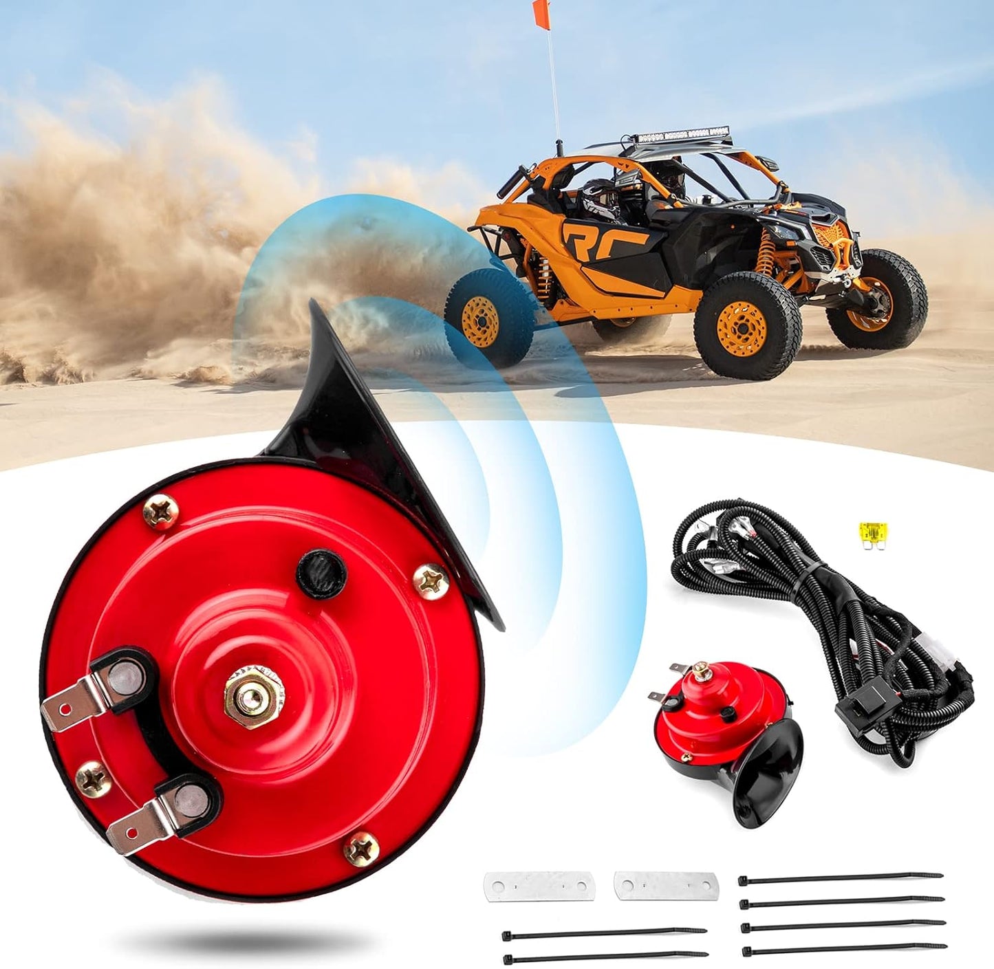 2 Bocinas UTV RZR 12V con interruptores comp Polaris Can Am