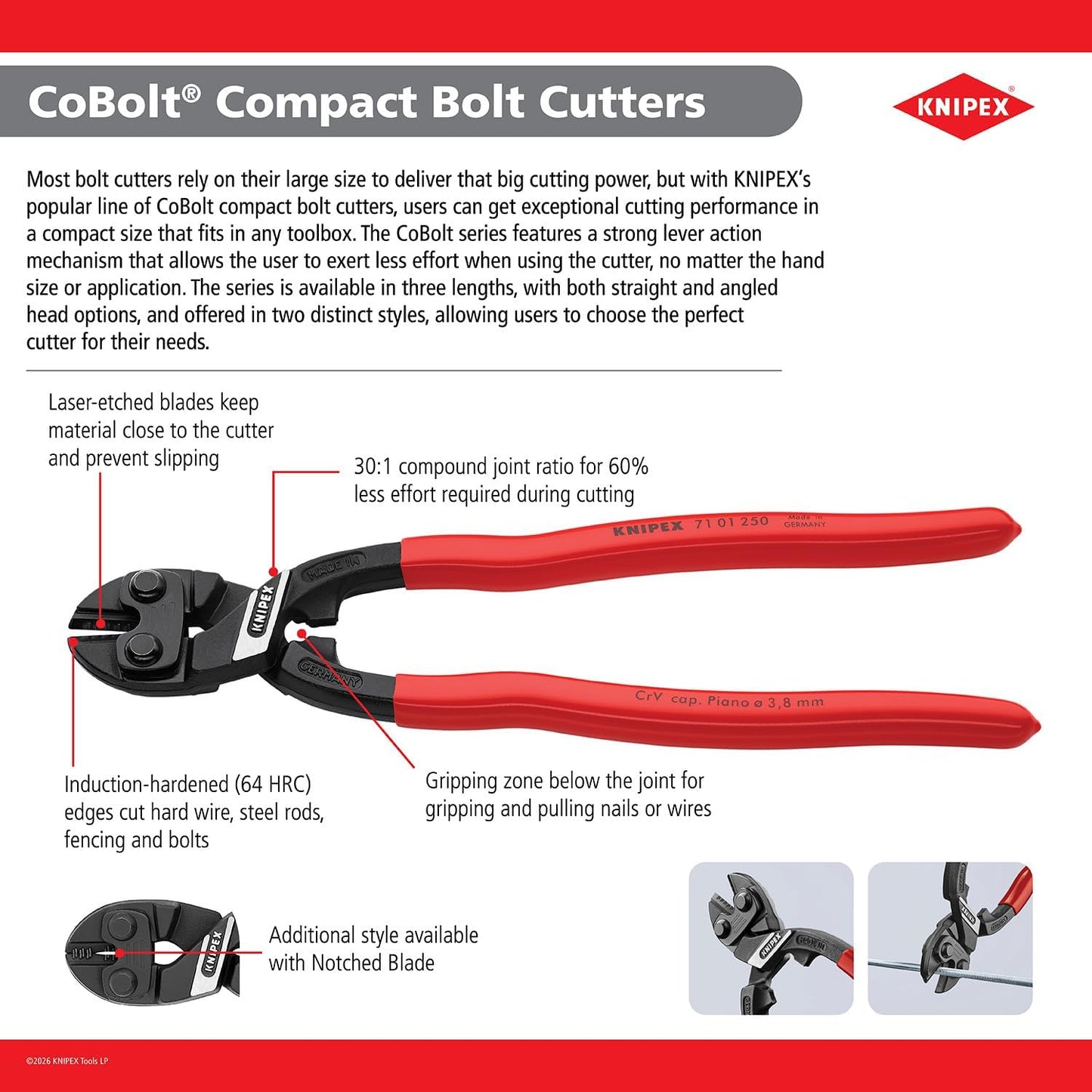 Cortador pernos CoBolt S KNIPEX 6pulg