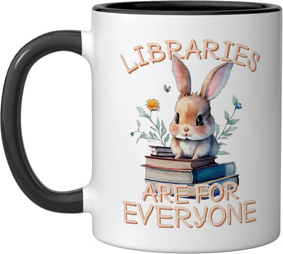 Taza cerámica para lectura librera en negro/blanco