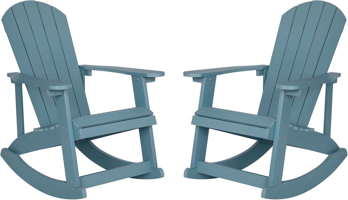 Silla mecedora Adirondack resina 2 Pzas color mar