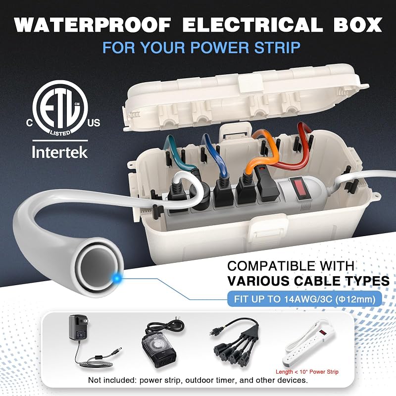 Caja eléctrica exterior 11.5x5.2x4" 6 puertos