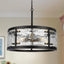 Candelabro redondo negro 20" 5 luces rústicas comedor