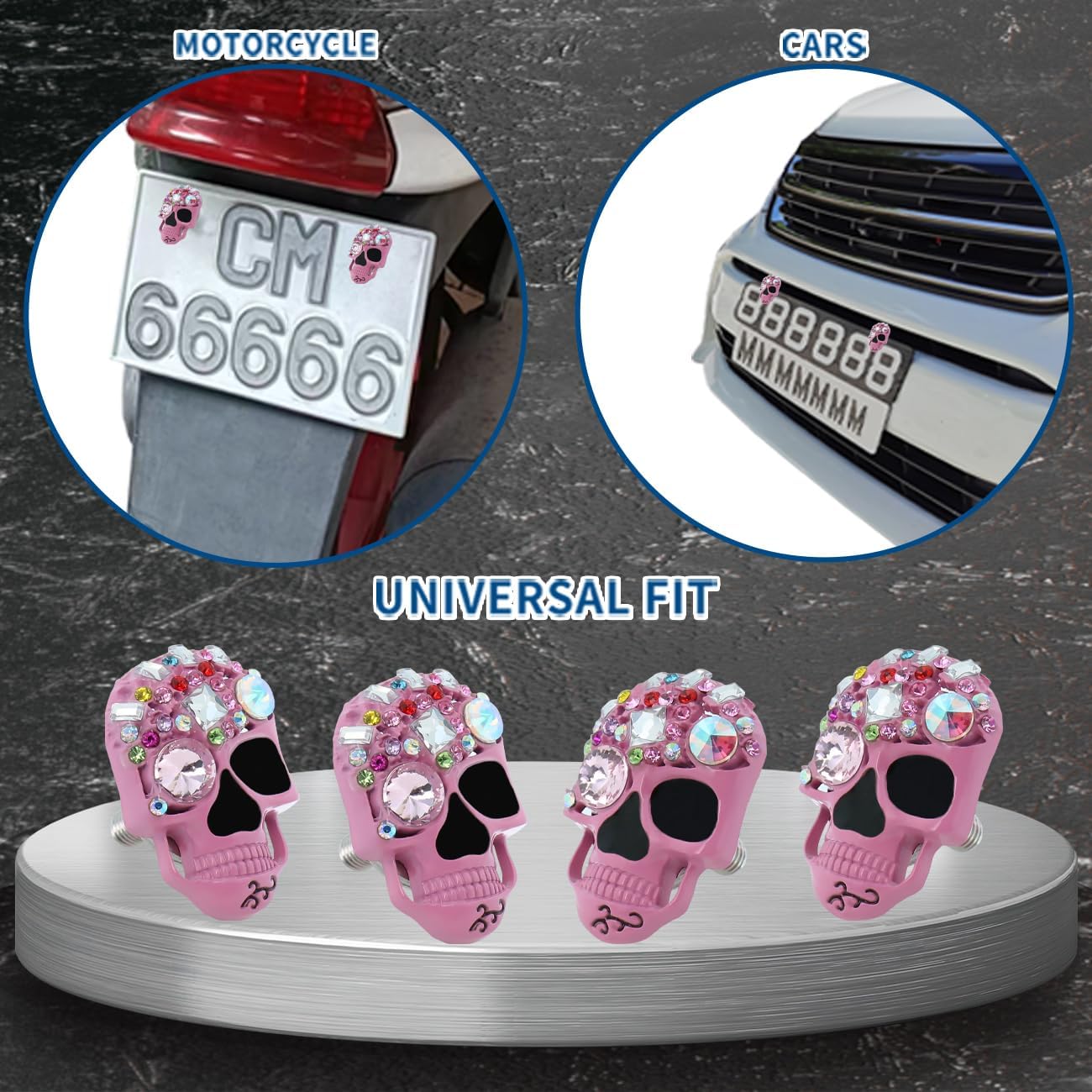 Tornillos decorativos para placa matrícula 4 pzas