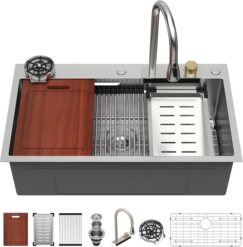 Fregadero cocina acero inox 30" multifuncional