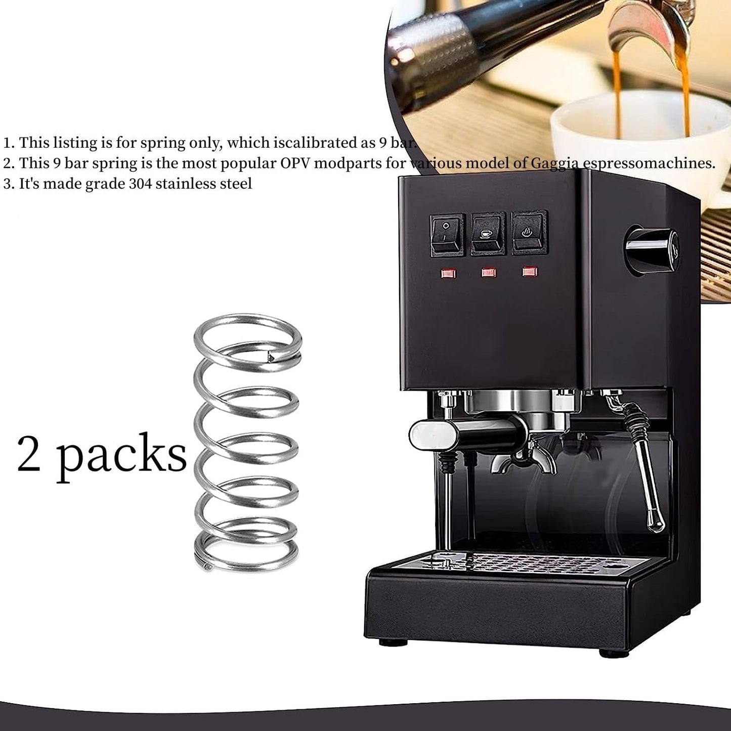 Válvula presión 9 Bar Gaggia Classic PRO 2 Pzas