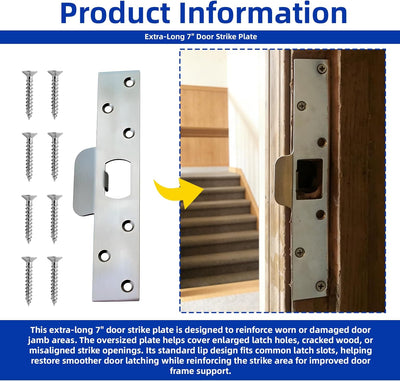Placa refuerzo puerta acero inox 7pulg