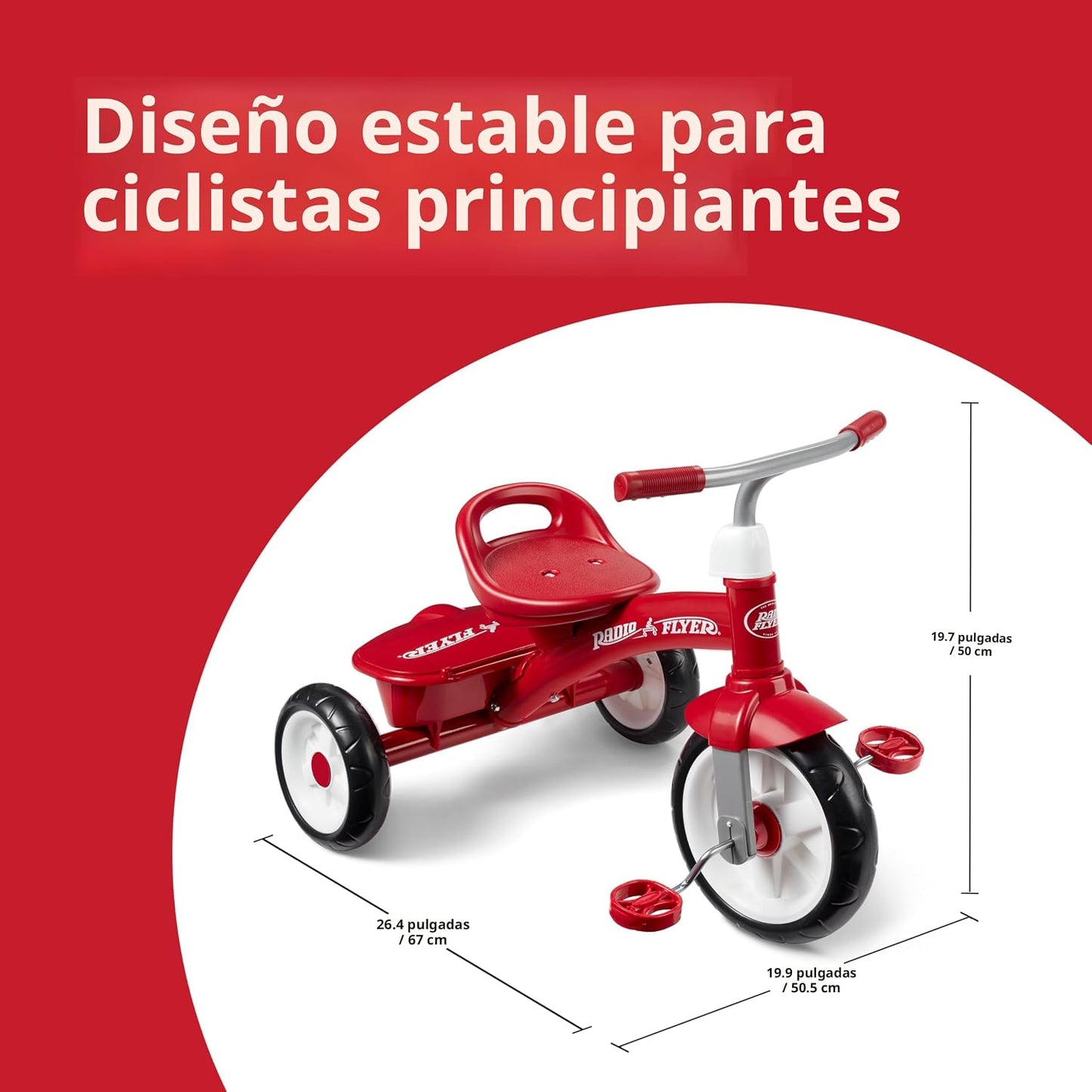 Triciclo Red Rider para niños 2.5-5 años rojo