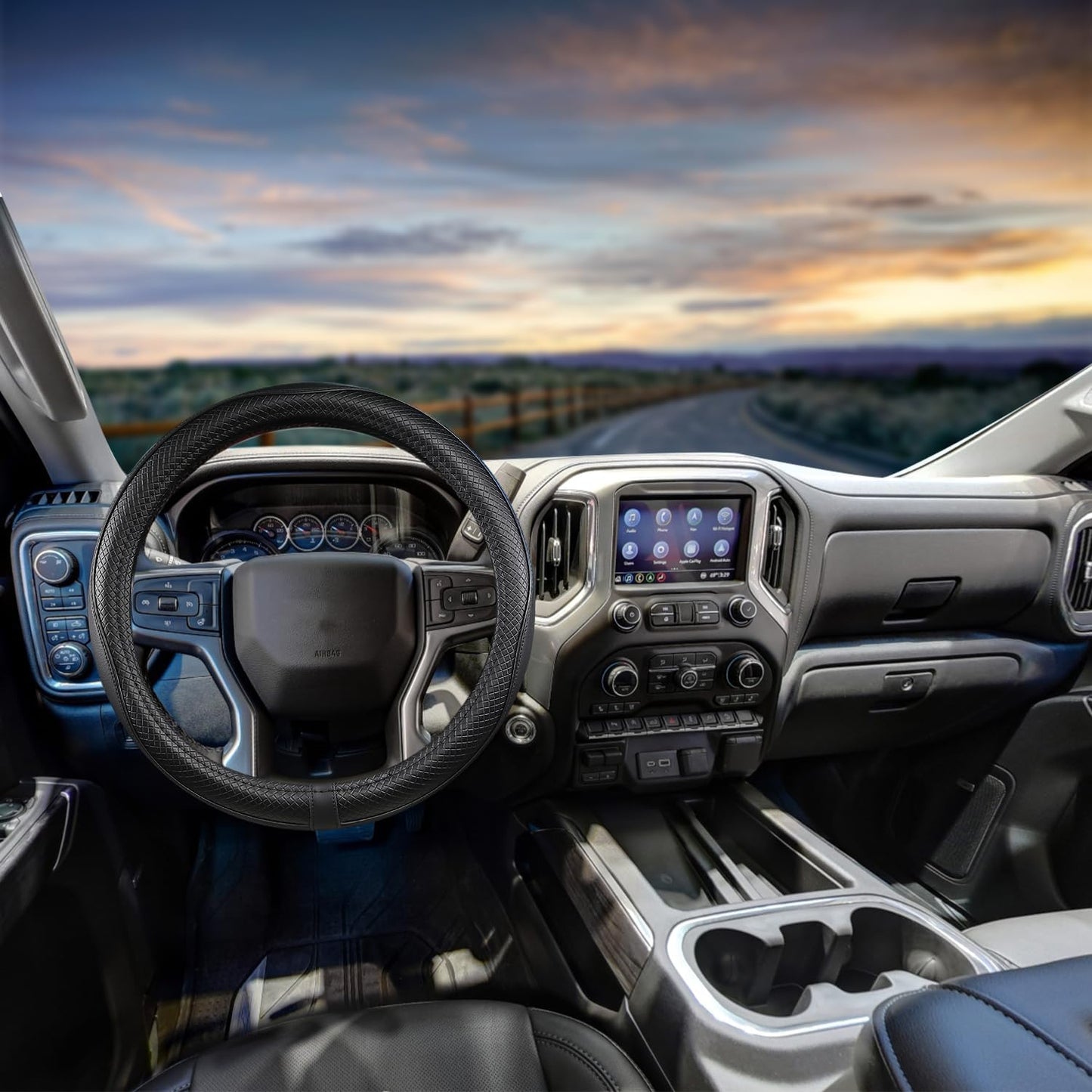 Funda volante Chevy deportiva negro
