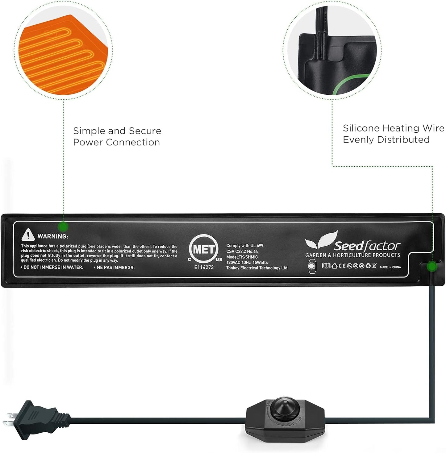 Tapete térmico germinación ajustable impermeable hogar jardinería