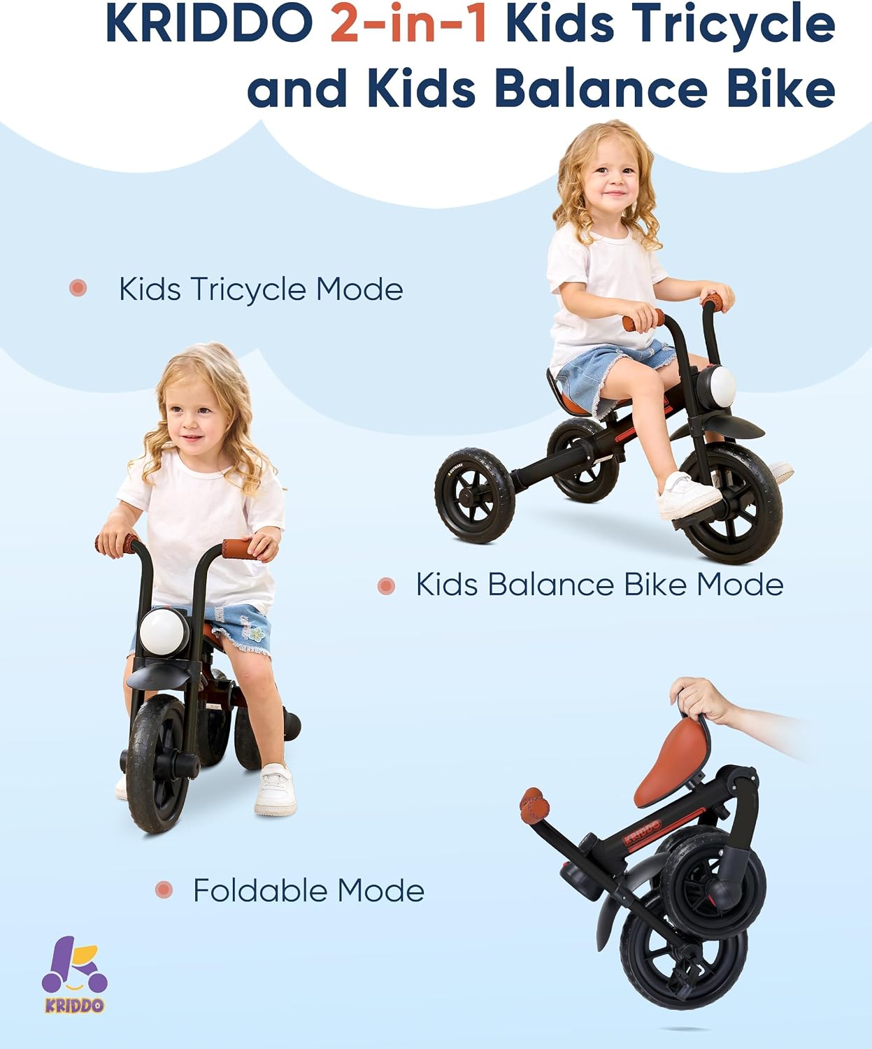 Bicicleta equilibrio 2en1 para niños 2-5 años