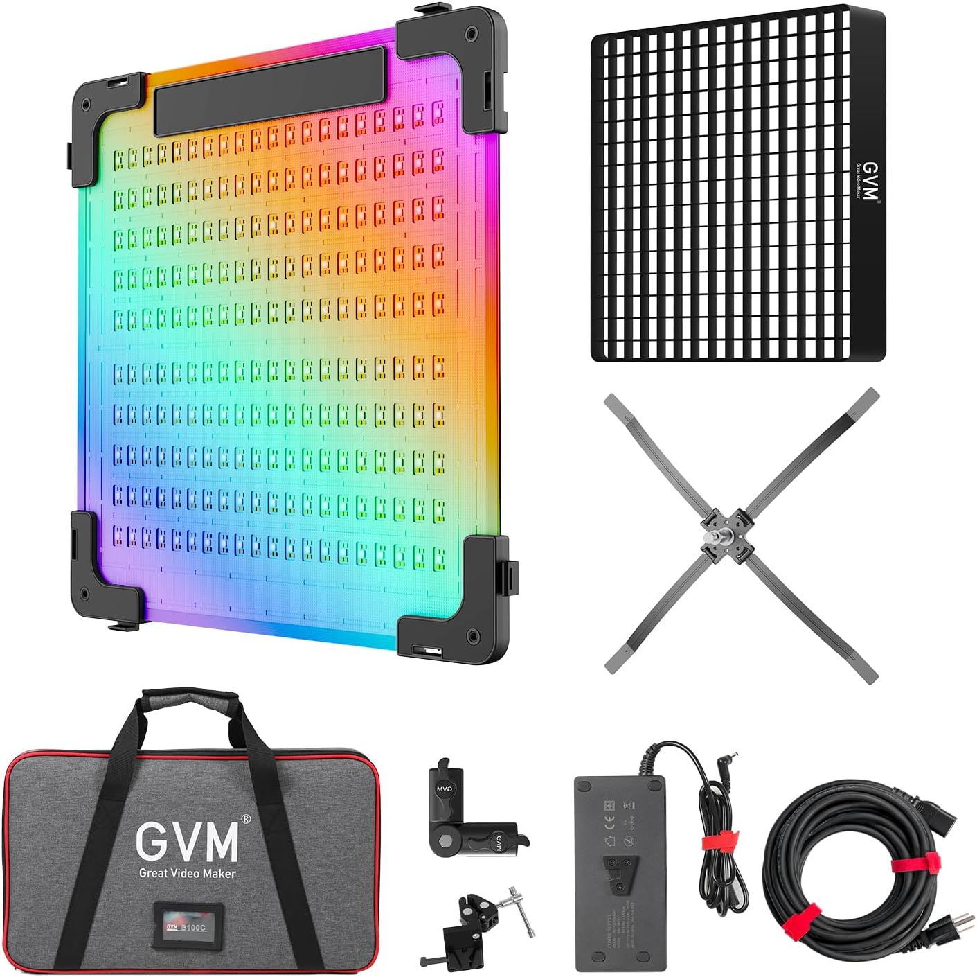 Panel luz LED RGB 100W portátil 2000K-10000K estudio y cine