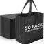 50 Pzas Bolsos Reutilizables Asas Plegables Negro