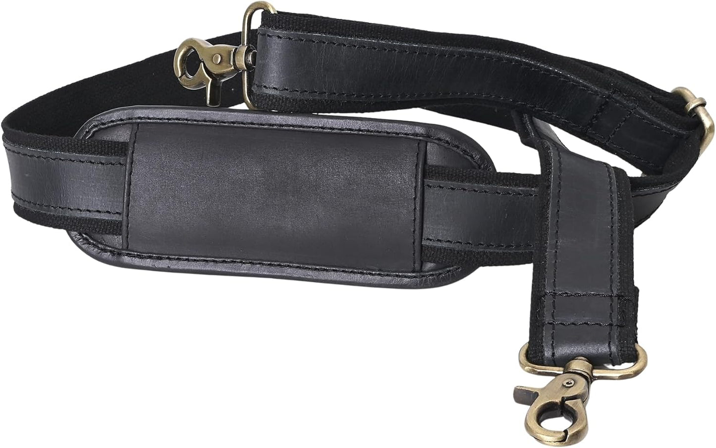 Correa equipaje cuero bronceado ajustable acolchada