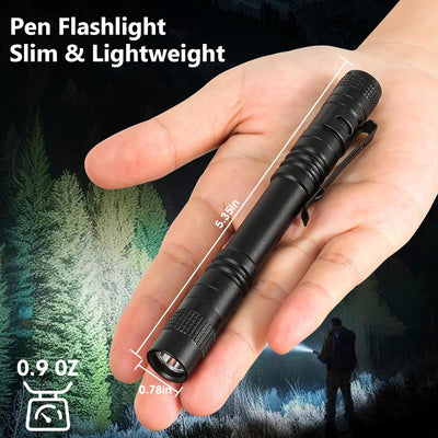 Linterna LED para bolígrafo 3uds con clip aluminio IPX4