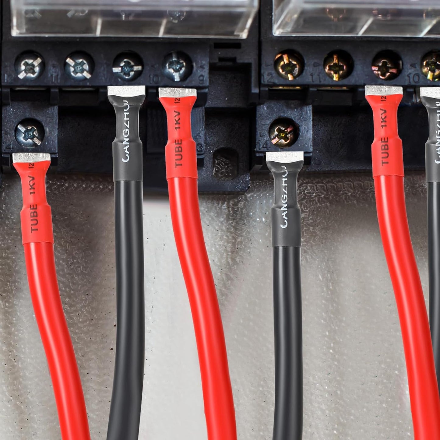 12 Cables Batería 2AWG M10 6" Cobre Estañado Solar