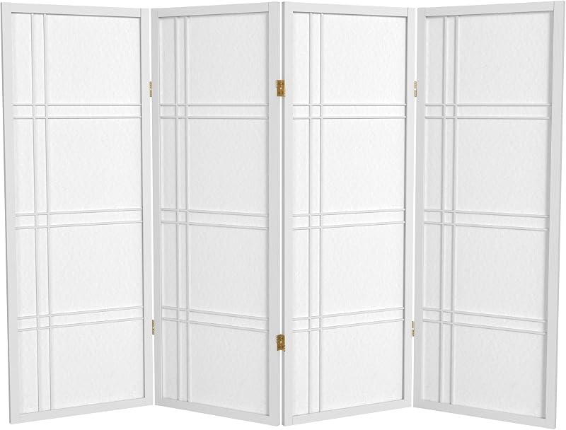 Pantalla Shoji doble cruz corta 4ft 4 paneles Blanco