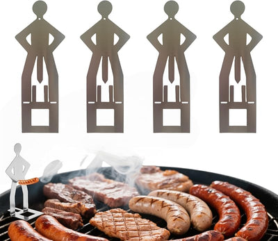 4 Pzas Soporte Perros Calientes y Salchichas Acero Inox