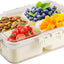 Bandeja servir 4 compartimentos transparentes con tapa