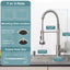 Grifo cocina con dispensador jabón LED níquel