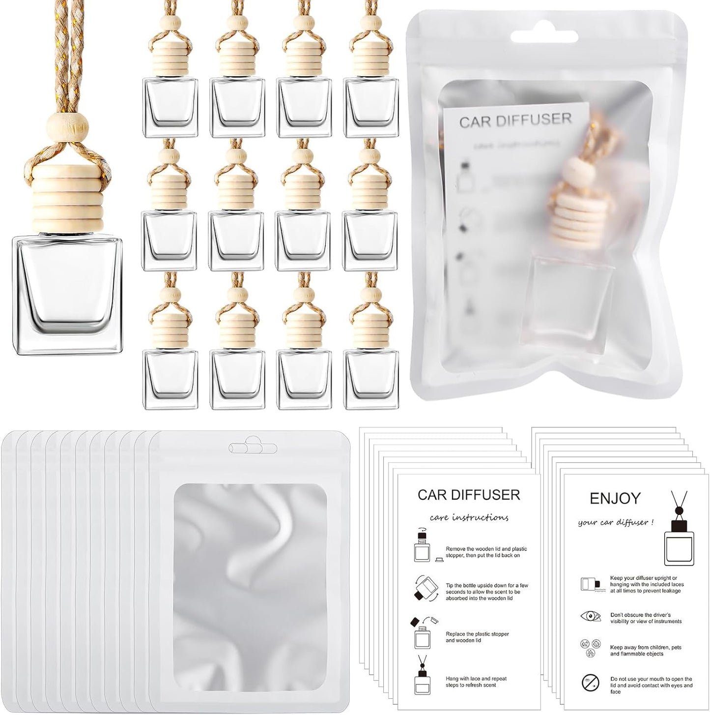 100 Set Botellas Difusoras Colgantes Auto 4x6"