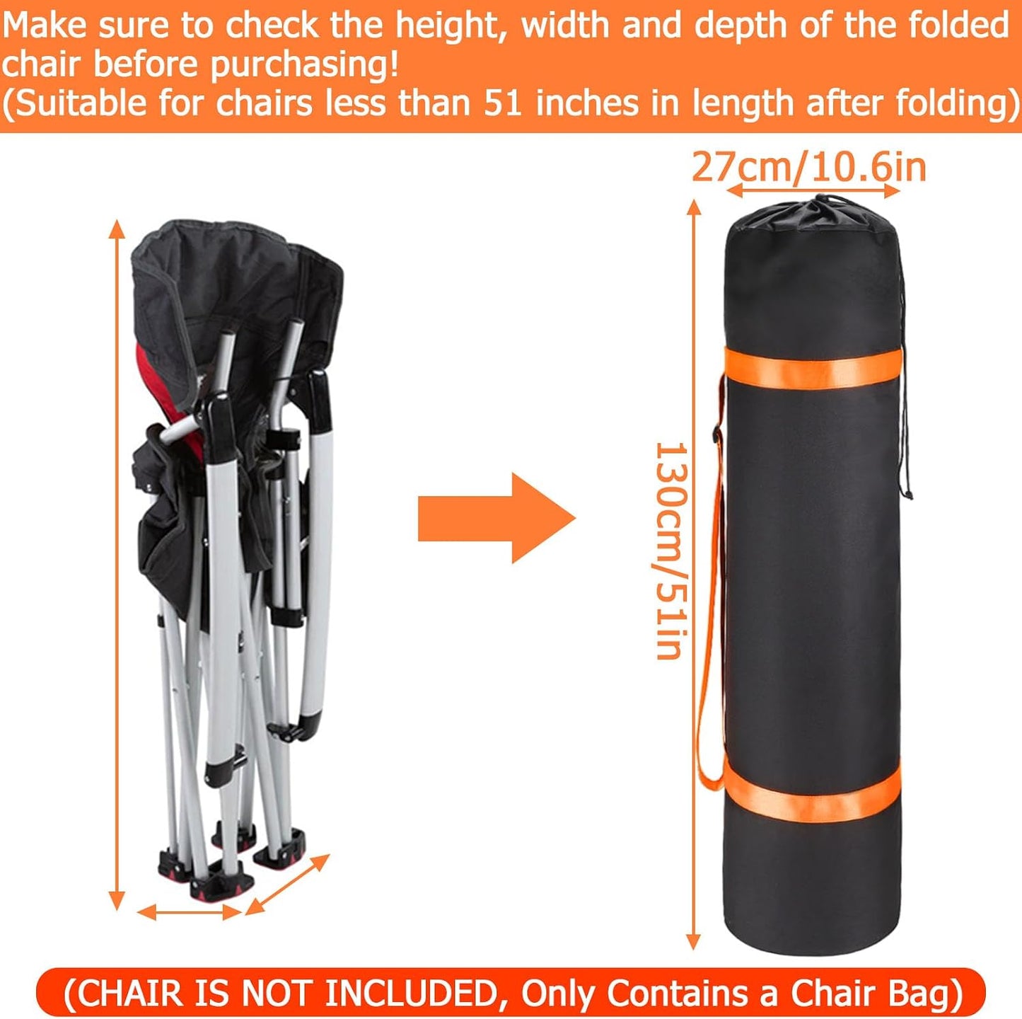 Bolsa silla plegable extragrande 51x11" camping color