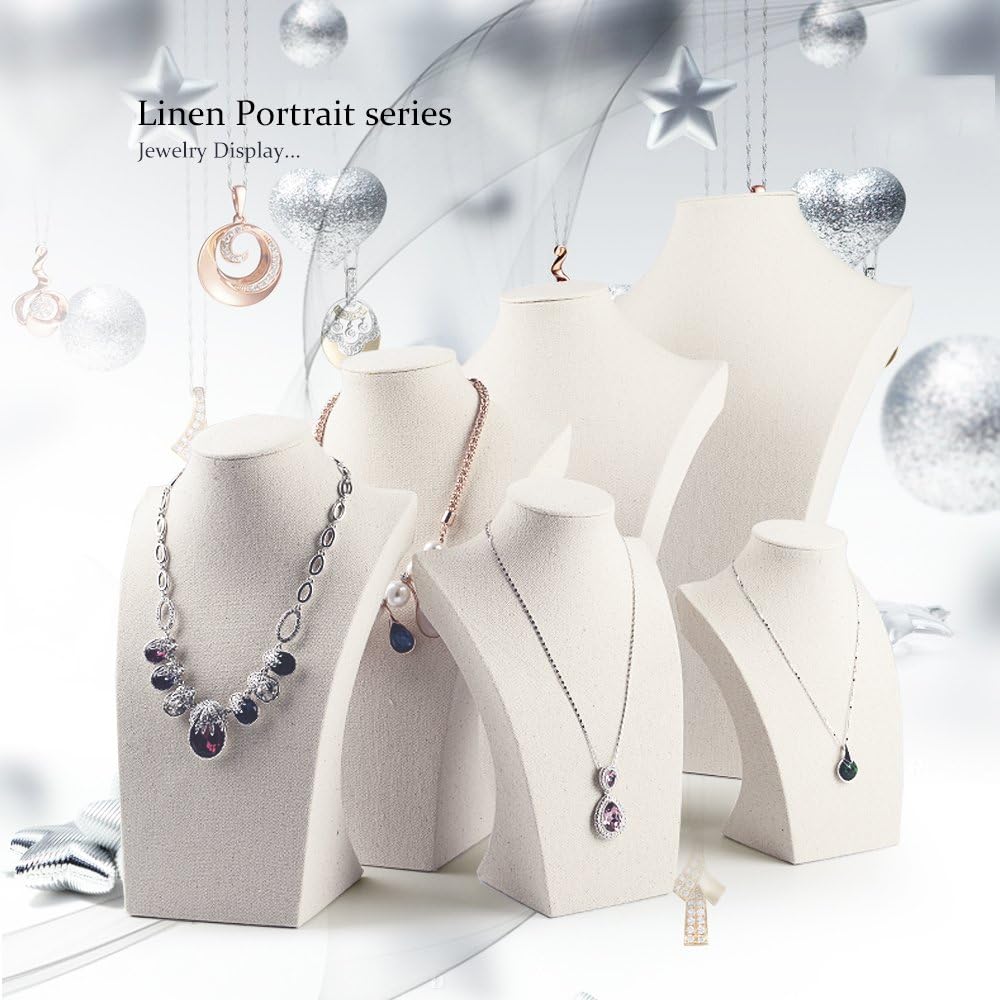 Soporte collares lino para exhibir joyas 13.38"