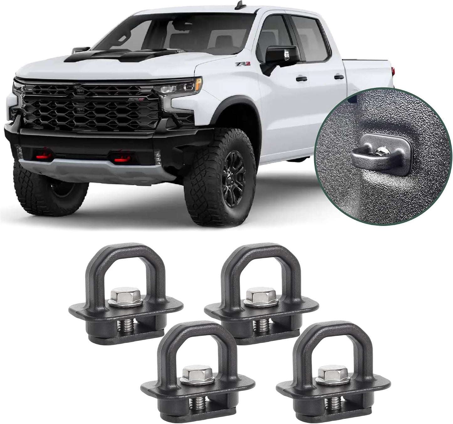 Anclajes aluminio caja camion Chevy Silverado/GMC Sierra