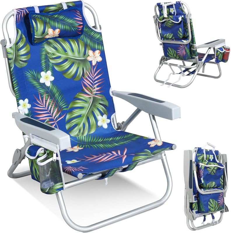 Silla playa reclinable 5 posiciones aluminio soporta 300lb
