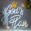 Letrero LED God's Plan neon blanco USB para decorar pared