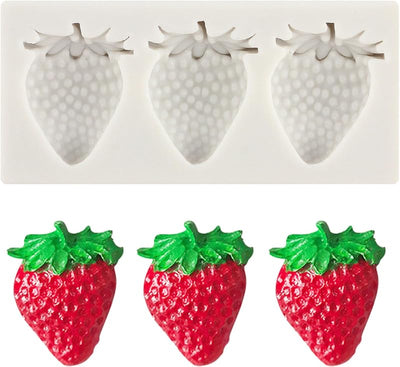 Moldes silicona fondant fresa frutas chocolate decoración