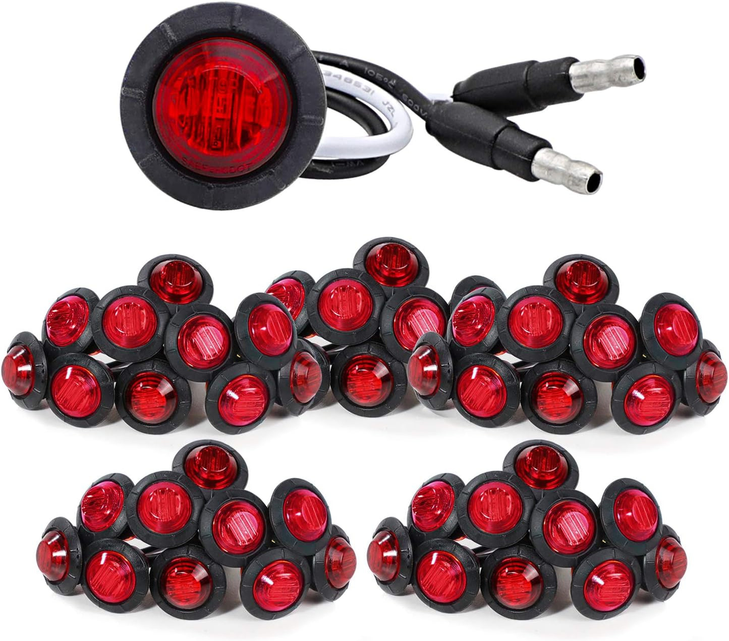 Luz indicadora LED roja botón marcador lateral 12V