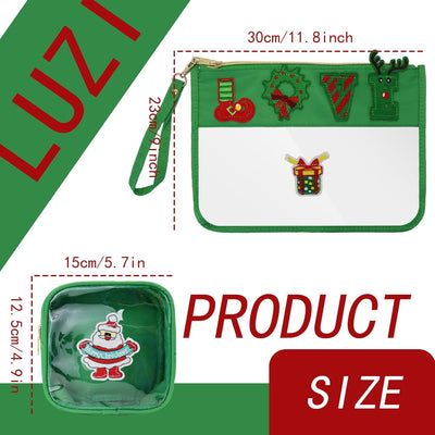 2 bolsas maquillaje PVC transparente con asas impermeable
