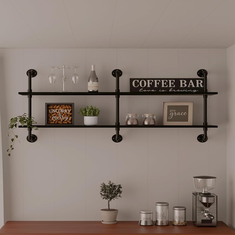Estantería de Tubería Industrial para Pared Retro