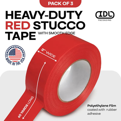 Cinta estuco roja 2pulg x60yard 3rollos UV impermeable