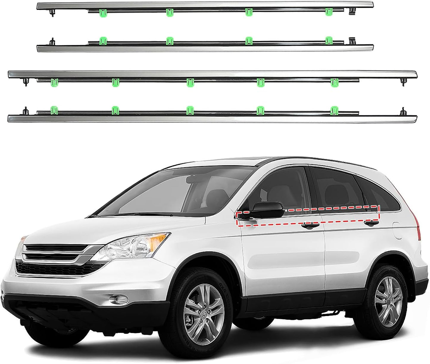 Moldura ventana Honda CR-V 07-11 burlete cromado exterior