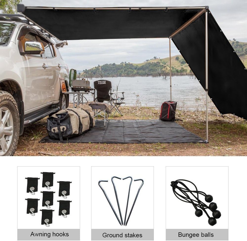 Toldo autocaravana 8x10ft kit 90% privacidad negro