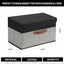 8 Cajas Almacenamiento Plegables Lino con Tapas Negro y Gris