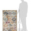 Alfombra decorativa 2'3"x4' crema y multicolor diseño bohemio