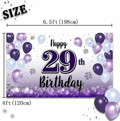 Decoración cumpleaños 29 años globo morado grande