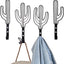 Ganchos decorativos metal negro forma cactus estilo suroeste set 4