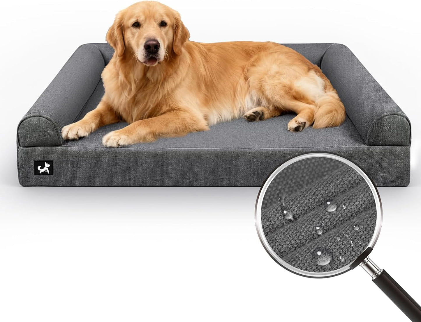 Cama perro grande 42pulg funda lavable espuma ortopédica XL