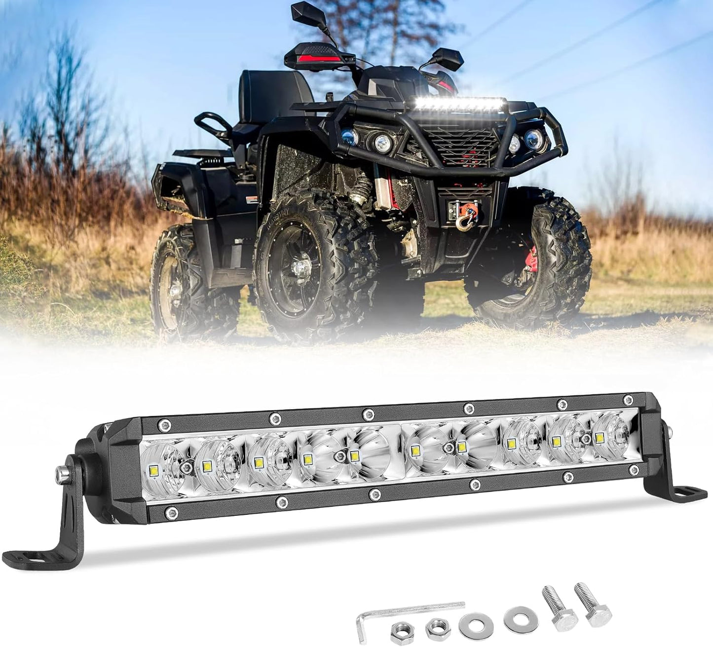 Barra luz LED 10pulg 50W para ATV UTV camioneta impermeable