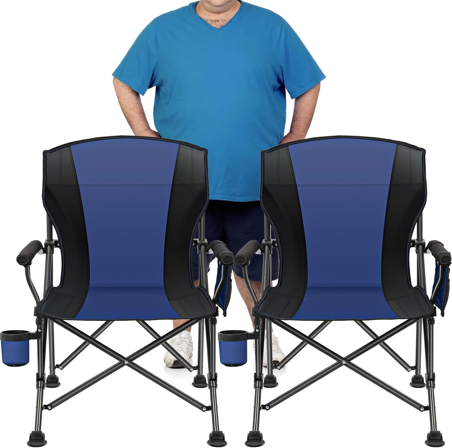 2 Sillas Campamento Plegables 450lb Resistente