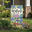 Bandera primavera jardín hortensias 12x18pulg arpillera