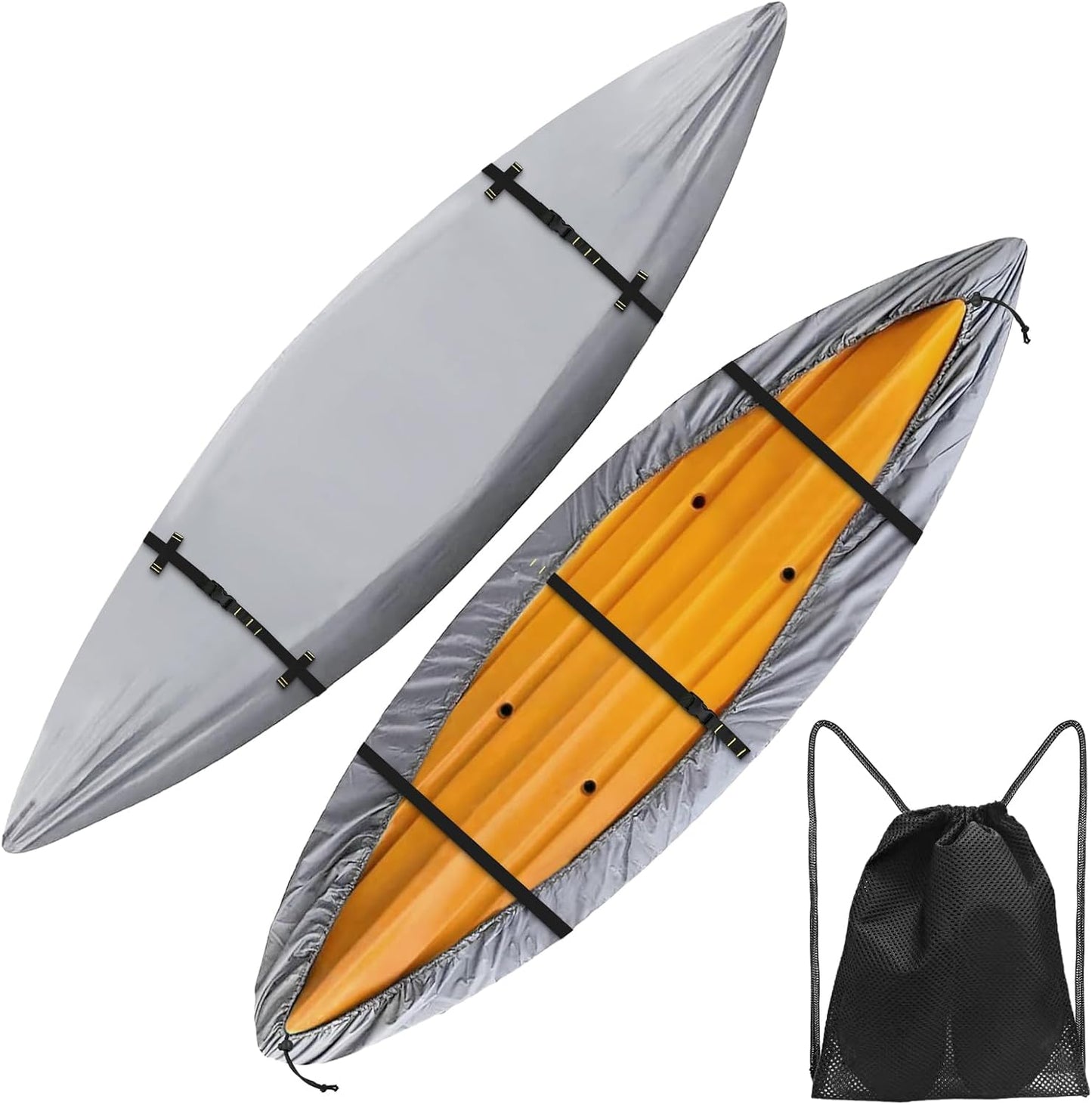 Funda kayak 600D resistente desgarro impermeable 10.8-12pulg gris