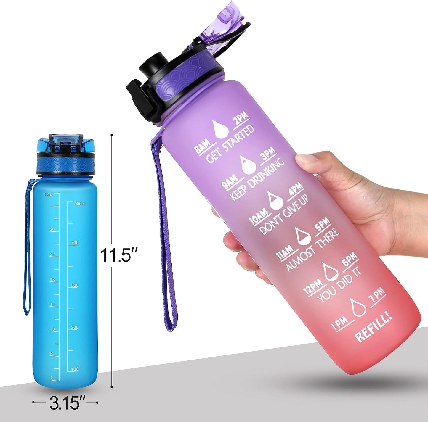 Botella agua 32oz sin BPA color degradado