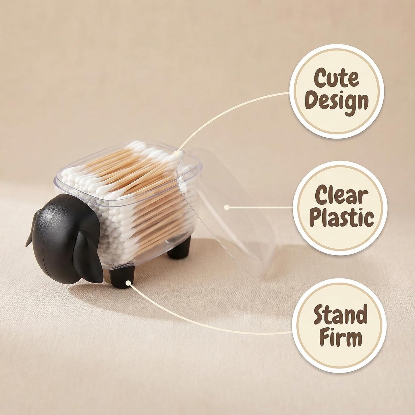 Dispensador acrílico soporte hisopos algodón baño